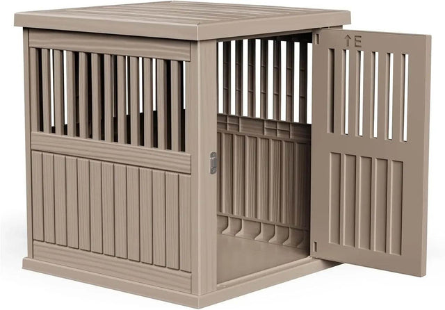 Lockable Resin Dog Crate End Table Nightstand - Omega Lifestyles