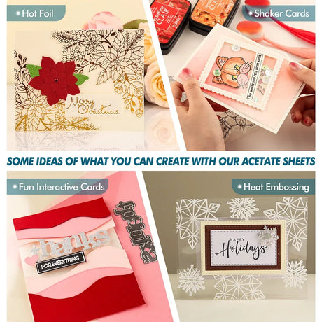 Set Of 50 Heat Resistant Clear Acetate Craft Sheets - Omega Lifestyles