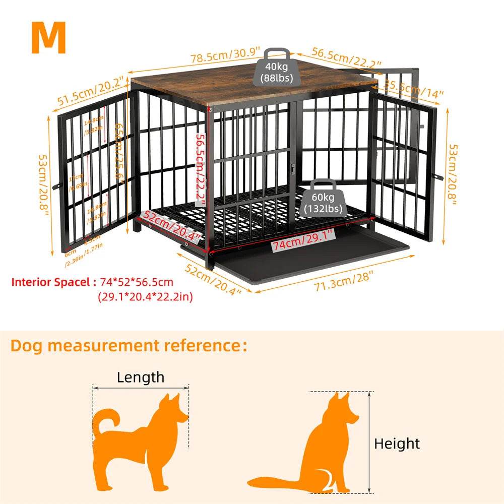 Multifunctional Wooden Dog Crate With Removable Tray - Omega Lifestyles