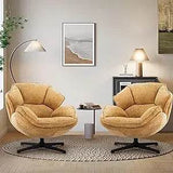 Ergonomic Swivel Living Room Chair with Metal Legs - Omega Lifestyles