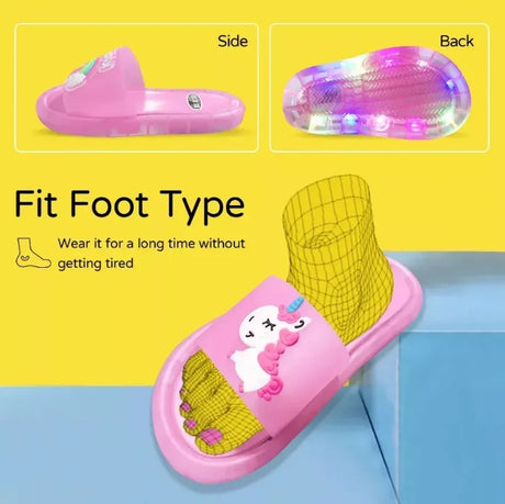 Children’s Lighted Cartoon Animal Print Kids Slippers - Omega Lifestyles