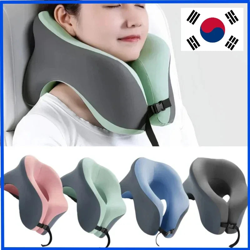 Memory Foam Travel Neck Pillow With Massage Support - Omega Lifestyles