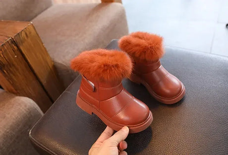 Waterproof Children Winter Ankle Fur Boots with Soft Sole - Omega Lifestyles