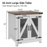 24-Inch Farmhouse Industrial End Table With Charging Station