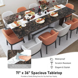 Modern Rectangular Wood Top Dining Table With Metal Legs