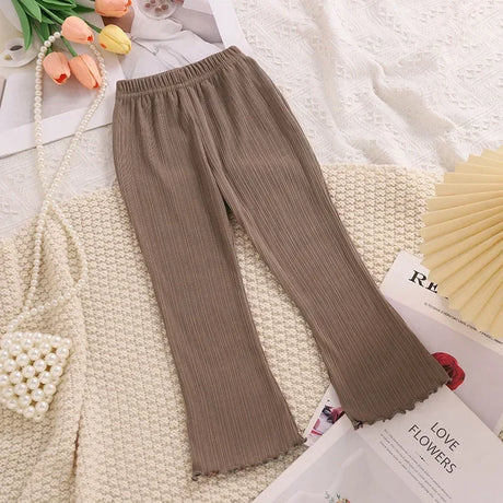 Girls Summer Casual Polyester Elastane Wide Leg Pants - Omega Lifestyles