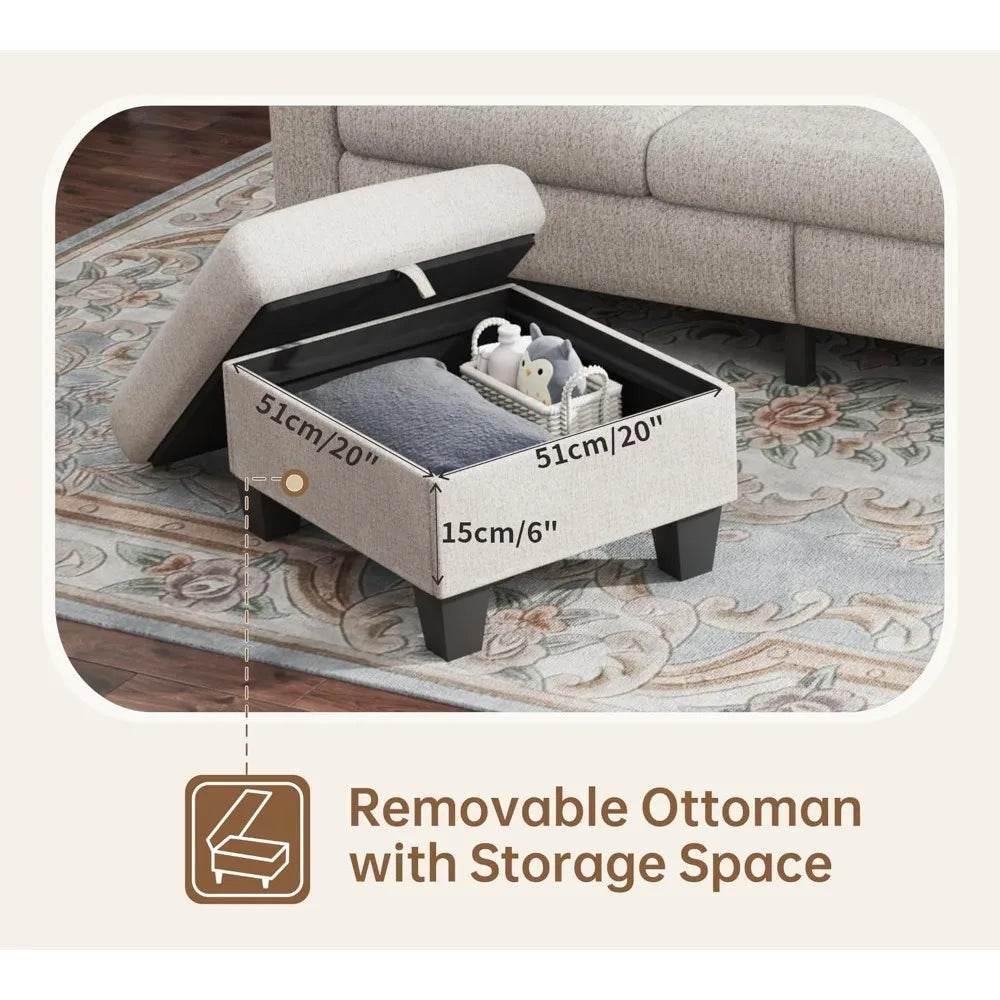 Modern Convertible L Shaped Sectional Sofa - Omega Lifestyles