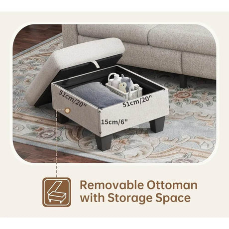 Modern Convertible L Shaped Sectional Sofa - Omega Lifestyles