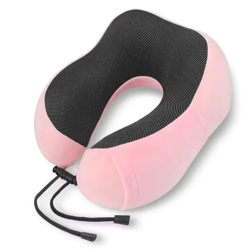 U-Shape Memory Foam Travel Neck Pillow With Magnetic Fabric - Omega Lifestyles