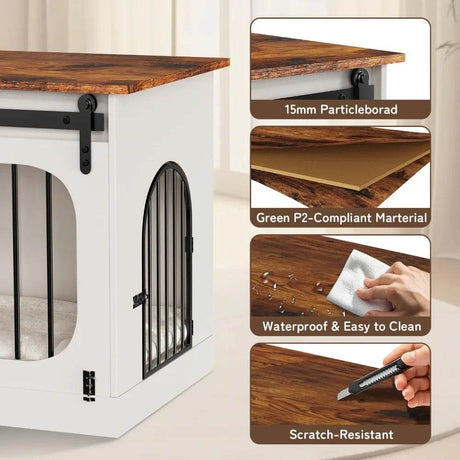 Farmhouse Style Large Indoor Dog Kennel Furniture - Omega Lifestyles