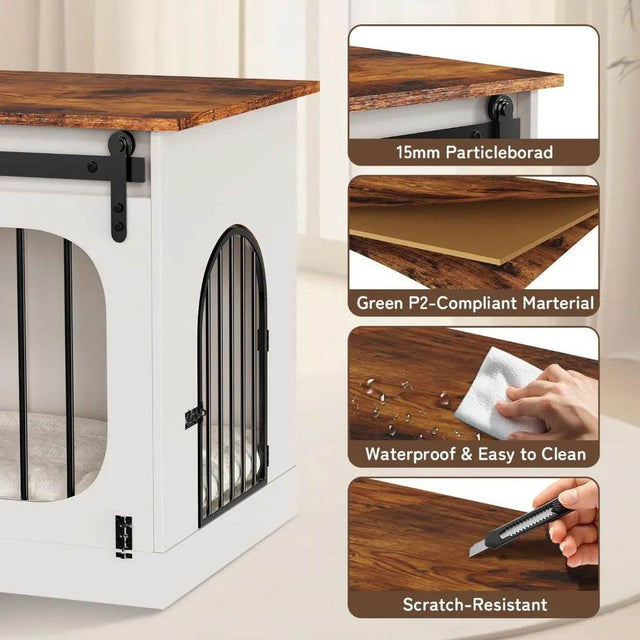 Farmhouse Style Large Indoor Dog Kennel Furniture - Omega Lifestyles