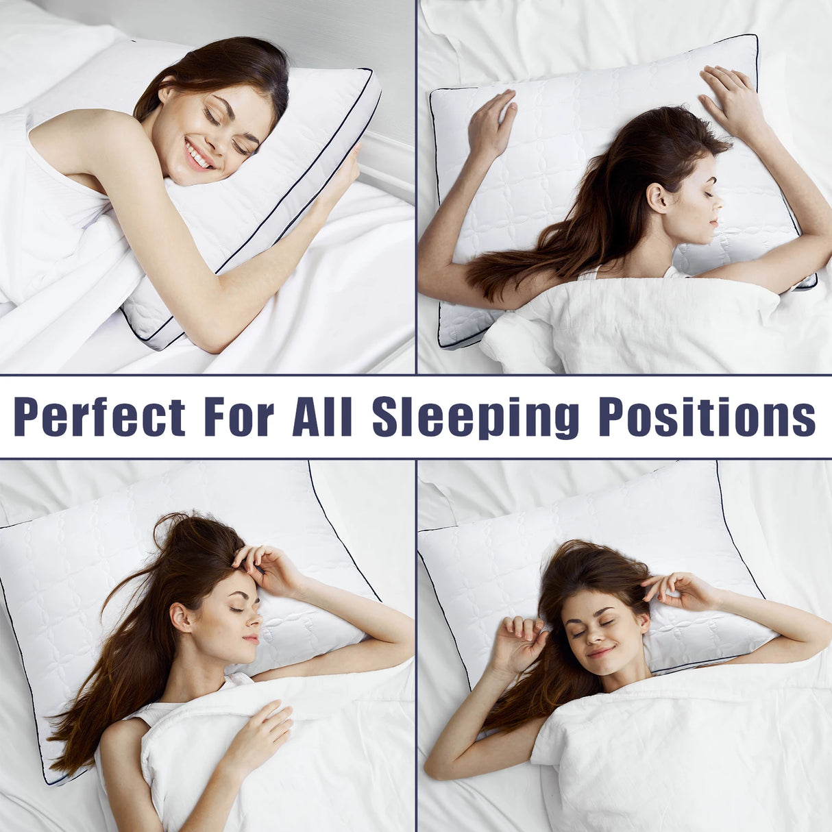 Set Of 2 Soft Down Alternative Bed Pillows