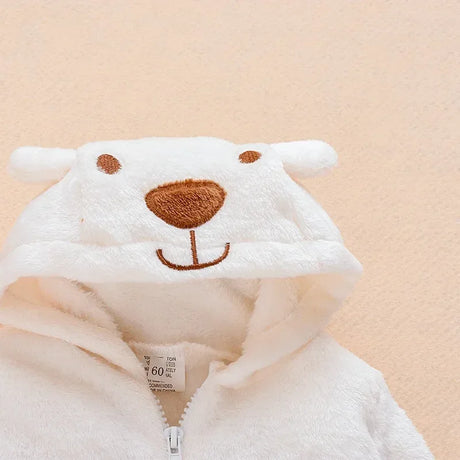Baby Bear Hooded Cotton Romper Long Sleeve Footies - Omega Lifestyles