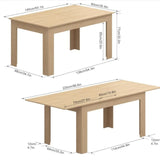 Modern Extendable Wooden Dining Table For 6 To 10 Persons