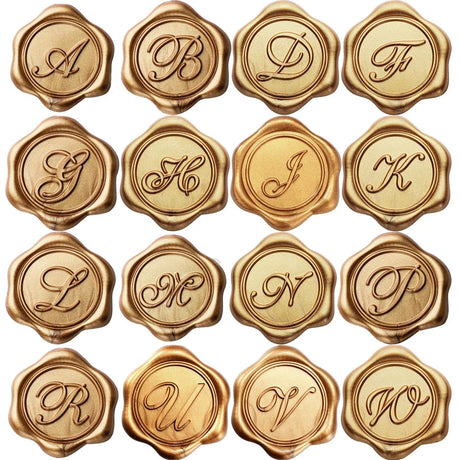Pack Of 25 Initial Alphabet Adhesive Wax Seal Stickers - Omega Lifestyles