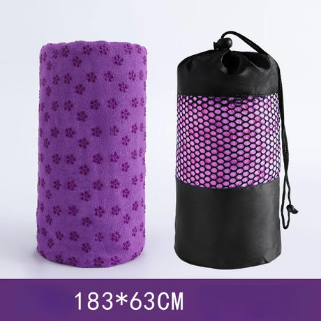 Non-Slip Sweat-Absorbent PVC Yoga Towel Mat 183x63cm - Omega Lifestyles