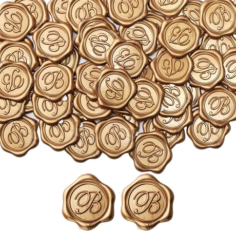 Pack Of 25 Initial Alphabet Adhesive Wax Seal Stickers - Omega Lifestyles