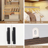 Farmhouse 2-Door Armoire Wardrobe Closet With LED