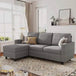 Convertible Firm Linen Fabric Sectional Sofa Light Grey - Omega Lifestyles