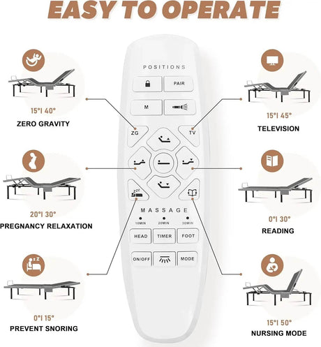 Adjustable Massage Electric Bed Frame With Zero Gravity - Omega Lifestyles