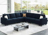 Modern Velvet L-Shaped Sectional Sofa With Chaise - Omega Lifestyles