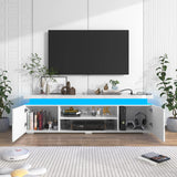 Modern 74-Inch LED TV Stand With Power Outlet and USB Ports