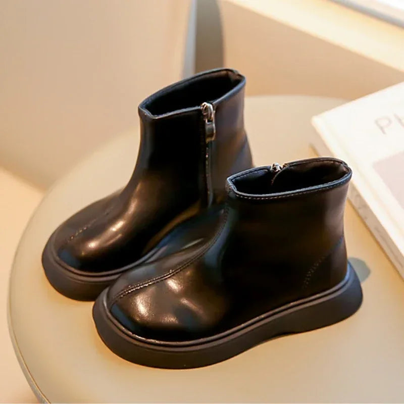 Children's Waterproof Leather Anti-Slippery Ankle Boots - Omega Lifestyles