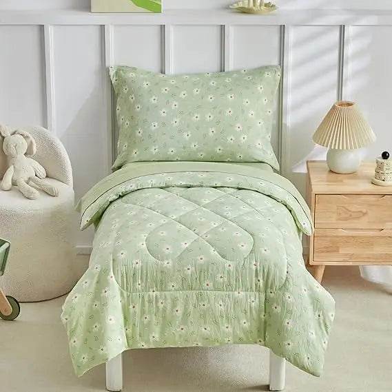 White Star Toddler Bedding Set,4 Pieces Reversible Toddler Comforter Set,Ultra Soft Crib Bed Set for Girls and Boys,Including C - Omega Lifestyles