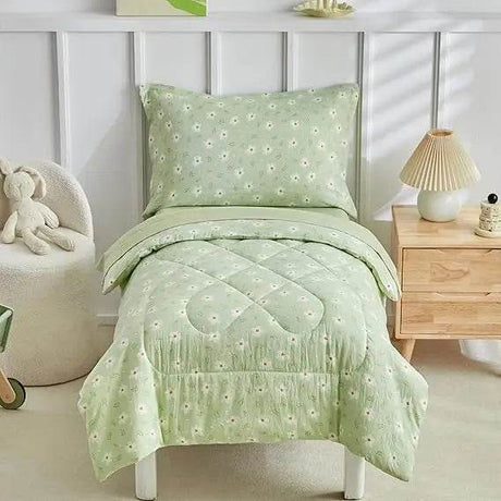 White Star Toddler Bedding Set,4 Pieces Reversible Toddler Comforter Set,Ultra Soft Crib Bed Set for Girls and Boys,Including C - Omega Lifestyles