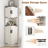 67.5-Inch Farmhouse Corner Cabinet With Adjustable Shelves