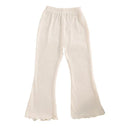 Girls Summer Ribbed Knit Flared Casual Pants - Omega Lifestyles