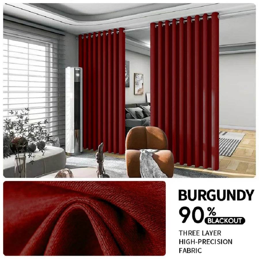 2-Piece Noise Reduction Grommet Top Room Divider Curtain