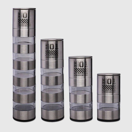 2-Inch Three Tier Stainless Steel Portable Spice Mill - Omega Lifestyles