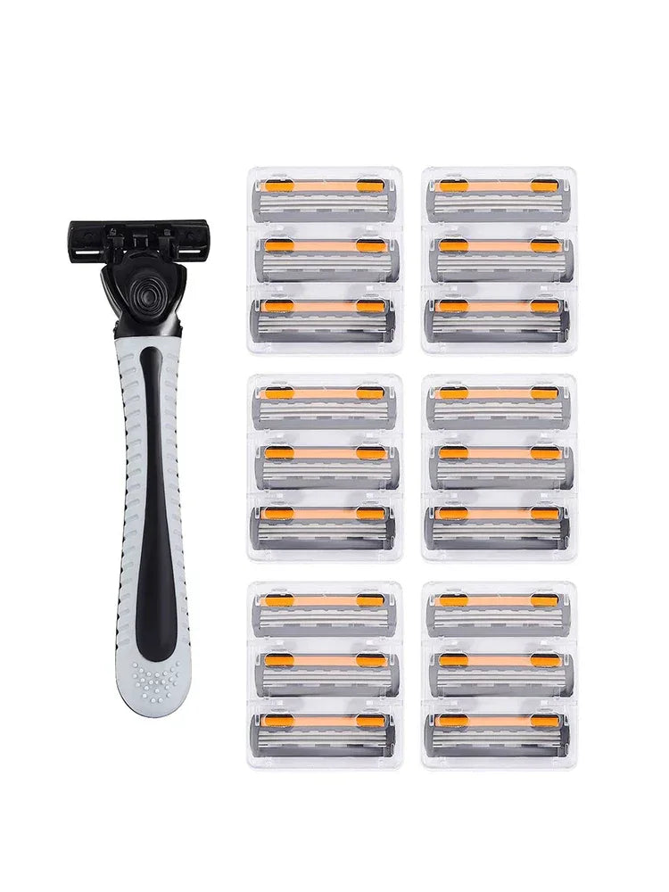 19-Piece Stainless Steel Razor Blade Refills For Men - Omega Lifestyles