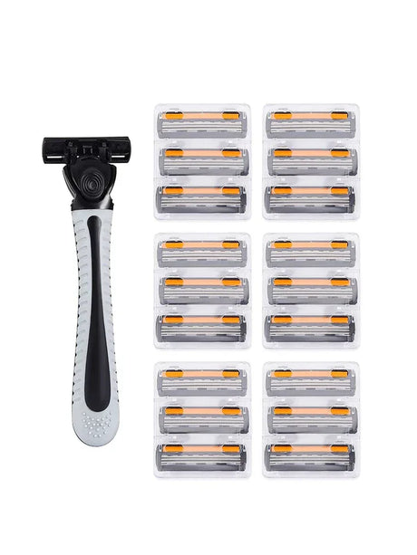 19-Piece Stainless Steel Razor Blade Refills For Men - Omega Lifestyles
