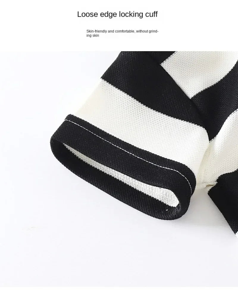 2-Piece Striped Polyester Toddler Summer Outfit Set