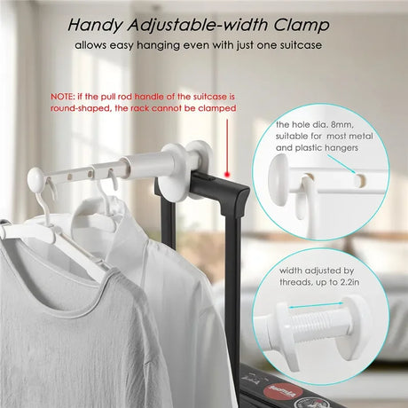 Portable Rust-Resistant Folding Plastic Travel Hanger Rack - Omega Lifestyles