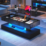 Modern LED Coffee Table With Storage And Lighting