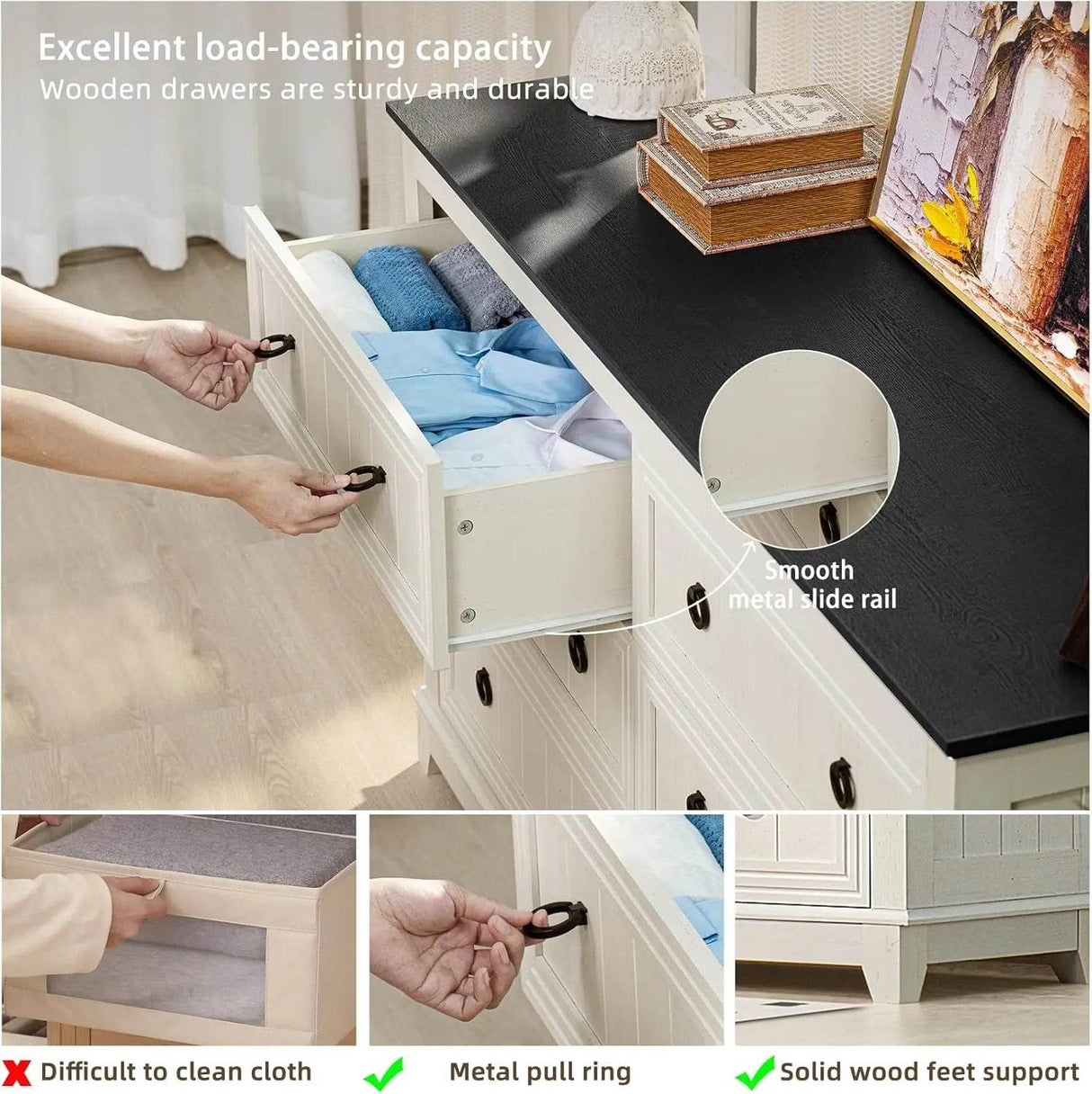 Farmhouse 3-Piece Dresser And Nightstand Set - Omega Lifestyles