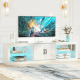 Modern High Gloss 72-Inch LED TV Stand With Storage