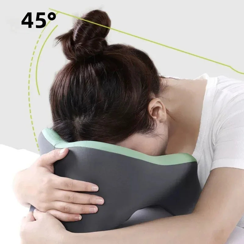 Memory Foam Travel Neck Pillow With Massage Support - Omega Lifestyles