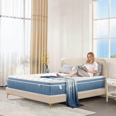12/14 Inch HybridFullKingQueen Mattress in a Box, Gel Memory Foam Mattress, Individually Wrapped Pocket Coils Innerspring Mattre - Sleep Galleria