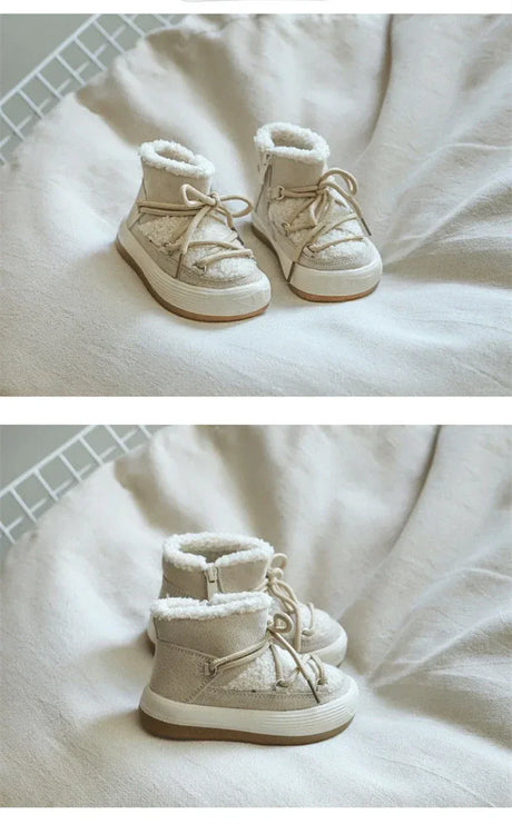 Winter Plush Ankle Baby Snow Boots With Rubber Sole - Omega Lifestyles