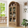 75-Inch Arched Farmhouse Wood Kitchen Pantry Cabinet