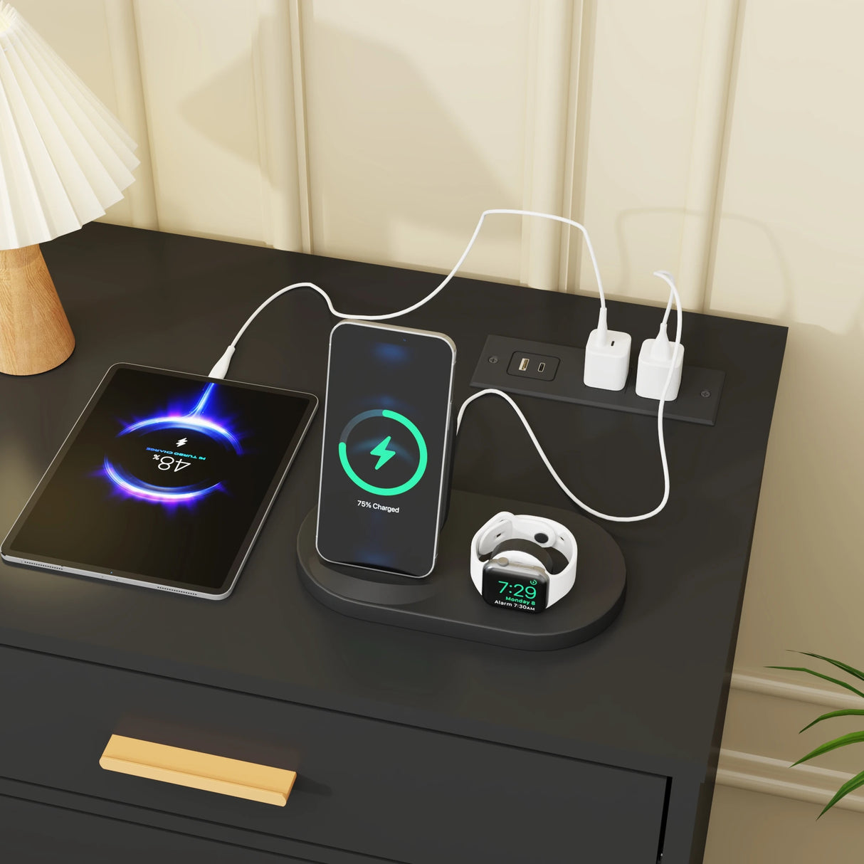 Modern 12-Drawer Dresser With Built-In Charging Station