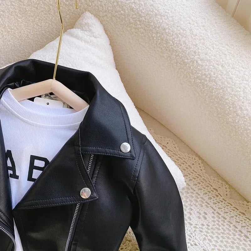 Children’s Autumn Thin Cotton Polyester PU Leather Jacket - Omega Lifestyles