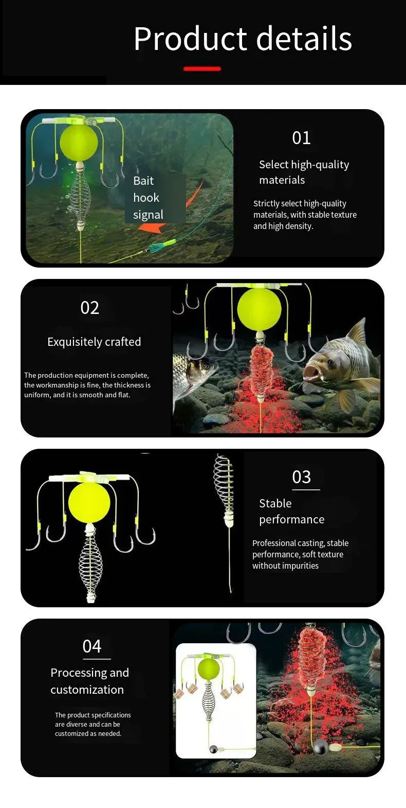 Set of 2 High Carbon Steel Explosion Hook Fishing Bait Cages - Omega Lifestyles