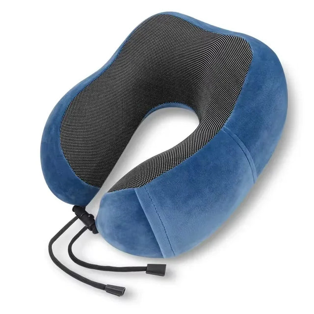 U-Shape Memory Foam Travel Neck Pillow With Magnetic Fabric - Omega Lifestyles