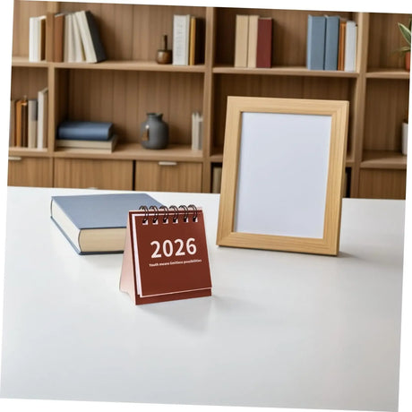 Plant Fiber Mini Spiral-Bound Desktop Desk Calendar - Omega Lifestyles
