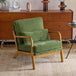 Mid-Century Modern Chenille Armchair with Lumbar Pillow - Omega Lifestyles